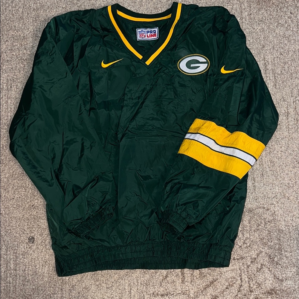 Nike Vintage NFL Green and Yellow Packers Windbreaker